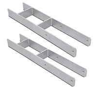 Sonnewelt Lot de 2 poteaux d'ancrage en H - Longueur : 600 mm - 2 pièces de 111 mm
