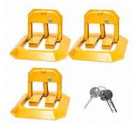 Sonnewelt Lot de 3 poteaux de parking pliables avec 9 clés - Avec 12 vis d'expansion - Verrou de parking universel - Pour garage et allée - Jaune