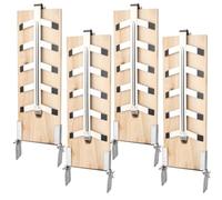 Sonnewelt Lot de 4 planches à saumon flammé en bois de cèdre, 5 niveaux réglables, avec support stable en acier inoxydable, pour saumon, brasero et barbecue d'extérieur