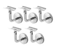 Sonnewelt Lot de 5 supports de main courante en acier inoxydable - Diamètre 50 mm - Fixation pour fixation murale/support (argenté)