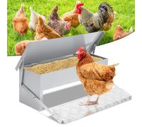 Sonnewelt Mangeoire automatique pour poules en acier galvanisé - 5 kg - Avec pédale automatique et couverture étanche - Pour volailles