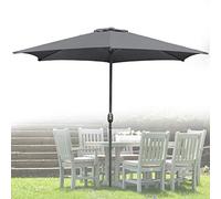 Sonnewelt Parasol de jardin exterieur 3.5m | Parasol déporté avec manivelle, avec Protection UV | Sans support | Parasol terrasse pour jardin, balcon, terrasse (Gris)