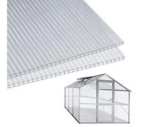 Sonnewelt Plaques de Serre 14 pcs,découpables,60,5x121 cm Polycarbonate alvéolaire 4mm Clair,pour Serre Horticulture etc.
