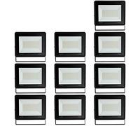 Sonnewelt Projecteur LED Extérieur 100W 10pcs 8500lm Blanc Chaud 3000K Spot LED Extérieur économiseur dénergie IP66 Imperméable lumière de Sécurité pour Jardin Patio Cour Garage