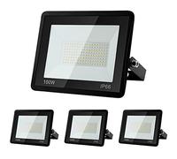 Sonnewelt Projecteur LED Extérieur 100W 4pcs 8500lm Blanc Froid 6000K Spot LED Extérieur économiseur dénergie IP66 Imperméable lumière de Sécurité pour Jardin Patio Cour Garage