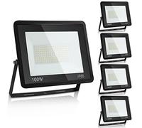 Sonnewelt Projecteur LED Extérieur 100W 5pcs 8500lm Blanc Froid 6000K Spot LED Extérieur économiseur dénergie IP66 Imperméable lumière de Sécurité pour Jardin Patio Cour Garage