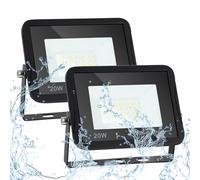 Sonnewelt Projecteur LED Extérieur 20W 2pcs 1700lm Blanc Froid 6000K Spot LED Extérieur économiseur dénergie IP66 Imperméable lumière de Sécurité pour Jardin Patio Cour Garage