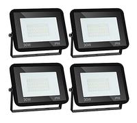 Sonnewelt Projecteur LED Extérieur 30W 4pcs 2550lm Blanc Chaud 3000K Spot LED Extérieur économiseur dénergie IP66 Imperméable lumière de Sécurité pour Jardin Patio Cour Garage