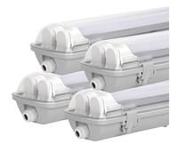 Sonnewelt Reglette LED garage 120cm Eclairage Led etanche 4 unités 18W 3600LM IP65 2xT8 Tube Reglette Led etanche,Blanc neutre 4000K Garage Atelier Plafonnier pour Atelier,Sous Sol,Bureau