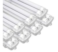 Sonnewelt Reglette LED garage 120cm Eclairage Led etanche 8 unités 18W 3600LM IP65 2xT8 Tube Reglette Led etanche,Blanc neutre 4000K Garage Atelier Plafonnier pour Atelier,Sous Sol,Bureau