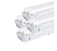 Sonnewelt Reglette LED garage 60cm Eclairage Led etanche 4 unités 9W 1800LM IP65 2xT8 Tube Reglette Led etanche,Blanc Froid 6000K Garage Atelier Plafonnier pour Atelier,Sous Sol,Bureau