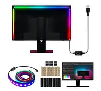 Sonnewelt Ruban LED Néon RGBIC Moniteur de Jeu Rétroéclairé USB RGBIC Bande LED pour PC 27 pouces, Smart Gaming Light avec contrôle de l'application Skydimo, synchronisation pour les jeux, la musique