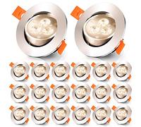 Sonnewelt Spot led encastrable 230V Lot de 20 x 3W Blanc Chaud Spots encastrés led Orientable Φ 60mm spots de plafond éclairage encastré intégrées LED sallede bain