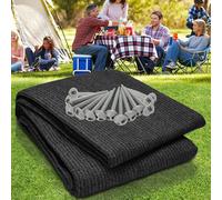 Sonnewelt Tapis d'auvent 250x400cm, Tapis De Sol pour Tente De Camping avec 13 piquets Et Sac De Transport, 100% polyéthylène, Respirant, antidérapant, Lavable, résistant aux UV, Noir