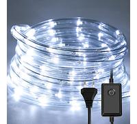 Sonnewelt Tube Lumineux Extérieur 50M 1200LED, 8 Modes Guirlande Lumineuse, Tuyau Bande IP44 pour Décorations Intérieures, Noël, Anniversaire, Mariage - Blanc Froid