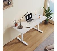 SONNI Bureau électrique réglable en hauteur 140 x 60 cm, moteur sans balais avec 3 fonctions mémoire, système anti-collision et gestion des câbles, table assis-debout pour bureau à domicile, charge