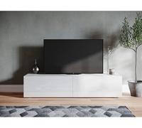 SONNI GTV008W Lowboard, meuble TV, blanc, meuble TV, suspendu, 140 x 40 x 30 cm, table de télévision -