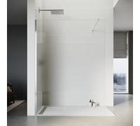 SONNI Paroi de douche 1200 x 2000 mm en verre ESG Nano partiellement satiné 8 mm