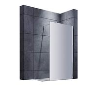 SONNI Paroi de douche 80 x 200 cm entièrement satinée Walk dans paroi de douche avec stabilisateur réglable (70-120 cm)