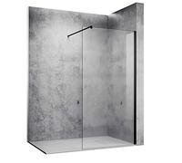 SONNI Paroi de douche Walk de 100 x 200 cm - En verre nano de 10 mm - Avec stabilisateur réglable - Peut être monté sur receveur de douche ou au sol