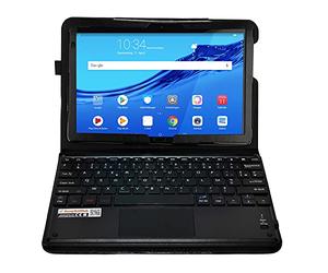 SonnyGoldTech MQ21 pour MediaPad M5 Lite - Étui avec Clavier français AZERTY pour Huawei MediaPad M5 Lite WiFi 10, MediaPad M5 Lite 10 LTE | Housse avec Clavier Bluetooth et pavé Tactile intégré