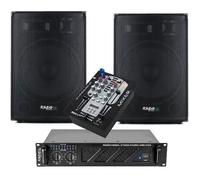 SONO 1400W AMPLI + ENCEINTES + TABLE DE MIXAGE USB BLUETOOTH + CÂBLE HP et CÂBLE PC pour soirée mariage anniversaire fête dj