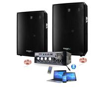 SONO 600 + AMPLI + 2 ENCEINTES 300W PACK DJ SONO MIX LED LIGHT SOIRÉE FAMILIALE BAR CLUB MAISON DANSE