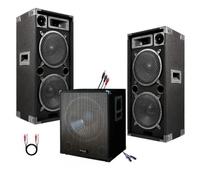 SONO DJ PACK 2800W CUBE 1512 avec CAISSON Amplifiée + ENCENTES + CABLES HP et PC LED PA DJ LED LIGHT SOUND SPORT FITNESS