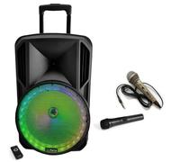 SONO KARAOKE ENCEINTE PORTABLE SECTEUR + BATTERIE + 2 MICROS + CABLE PC + BLUETOOTH + USB MP3 - idéal soirée en famille PACK SONO