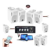 SONO MAISON MAGASIN 8 ENCEINTES 80W + 1 AMPLI BLUETOOTH USB idéal salon de coiffure institue de beauté bar club restaurant pack