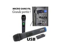 Sono micro main sans fil avec écran digital uhf via usb - pa sono dj led
