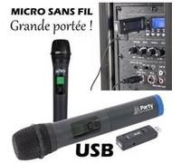 Sono micro main sans fil avec écran digital uhf via usb - pa sono dj led G