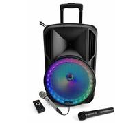 SONO mobile 700W-12"" à LEDs RVB ENCEINTE + 2 Micros - BLUETOOTH USB SD MP3 + Batterie intégré PA SONO DJ BAR CLUB DISCO FIESTA