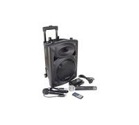 Sono portable autonome avec fonction usb mp3 rec vox bluetooth et micros vhf + 1 micro filaire 400w noir