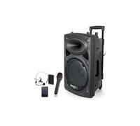 Sono portable autonome avec fonction usb vox bluetooth et 2 micros uhf 800w noir