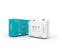 SONOFF 4CHR3 Interrupteur Connecté WiFi 4 Canaux, Interrupteur Intelligent Fonctionne avec Alexa, Google Home, Inching Autoverrouillage Interverrouillage, Fonction de Temps