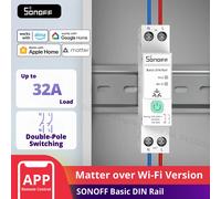 SONOFF Interrupteur Connecté DIN Rail Matter WiFi 32A Compteur Énergie Consommation Électrique Compatible Alexa Google SmartThings