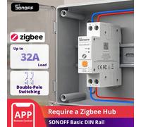 SONOFF BASIC-ZB1GSP Interrupteur intelligent Zigbee 3.0 sur rail DIN, 32A, haute capacité, surveillance de l'énergie, commutation bipolaire sécurisée