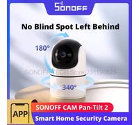 SONOFF CAM Pan-Tilt 2 Caméra de sécurité intérieure intelligente Vision nocturne 360 ° Détection humaine panoramique et détection de mouvement via Alexa