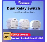 SONOFF-Commutateur intelligent de mesure de puissance MINI DIY, citations de touristes DUALR3, contrôle bidirectionnel de la maison via eWeLink, Alexa, Google, Tech, 1-20 pièces 5PCS DUALR3