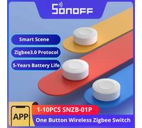SONOFF Commutateur sans fil intelligent Zigbee SNZB-01P 1-10 pièces scène intelligente via eWeLink contrôle bidirectionnel avec TX ultime NSPanel Pro Switch 8PCS SNZB-01P