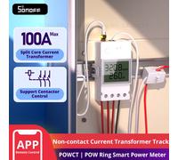 SONOFF-Compteur de puissance intelligent WiFi POW Ring, capteur CT divisé, puce ESP32, moniteur d'énergie, vie intelligente via Alexa Google IFTTT, 100A Max