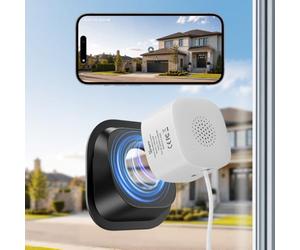 SONOFF GlassView CAM-S3W Caméra de fenêtre 3MP 2K Console Web locale | WiFi 2,4/5 GHz, RTSP/ONVIF, caméra SafeView avec support, montage facile, détection de personnes, vision nocturne en couleur