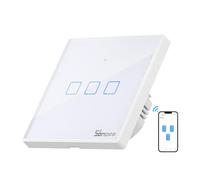 SONOFF Interrupteur Connecté WiFi Sans Fil, 3 Gang Interrupteur Mural Intelligentavec Contrôle à Distance&Contrôle RF, Compatible avec Alexa,Google Home, 720W/3A
