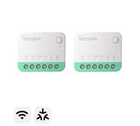 SONOFF Lot de 2 MINI Extrême Interrupteur Intelligent Wi-Fi (compatible Matter) Design Ultra-Compact Compatible avec Plusieurs Types