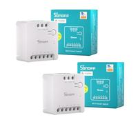 SONOFF MINI-D Interrupteur Connecté WiFi avec Matter, 2 Pack, Supporte l'entrée AC ou DC, Contact Sec, Compatible avec Alexa/Google Home, Convient Aux Portes de Garage, Chaudières, Système d'accès