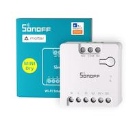 SONOFF MINI-D Interrupteur Connecté WiFi avec Matter, Supporte l'entrée AC ou DC, Sortie Contact Sec, Compatible avec Alexa/Google Home, Convient Aux Portes de Garage, Chaudières, Système d'accès