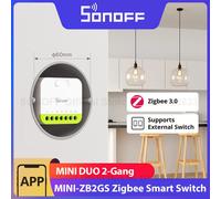 SONOFF MINI DUO commutateur intelligent Zigbee à 2 gangs MINI-ZB2GS petit et sûr contrôle à double charge prend en charge l'interrupteur externe nécessite un hub zigbee MINI-ZB2GS 2 Pack