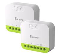SONOFF Mini Duo Interrupteur intelligent Zigbee à 2 canaux, Zigbee 3.0, charge totale 16 A, contrôle à distance via hub Zigbee, conducteur neutre nécessaire, compatible avec Alexa/Google, lot de 2