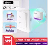SONOFF MINI-RBS Matter Module de commutateur de rideau WIFI intelligent pour stores roulants contrôle précis des pourcentages fonctionne avec Alexa Google Home MINI-RBS